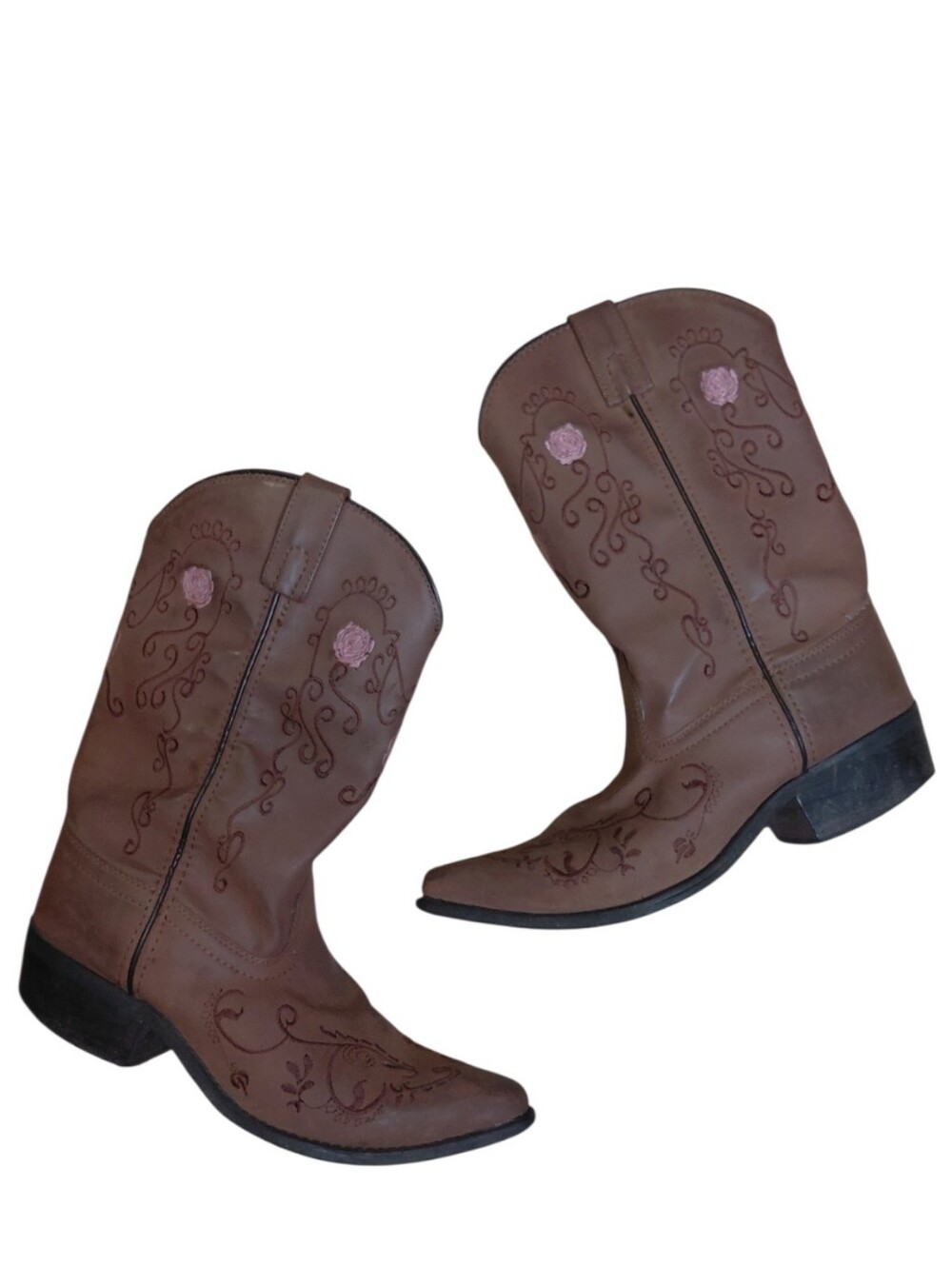 Shyanne Brown Western Rose Embroidered Mid-Calf Boots Size 5 Cowgirl Boots